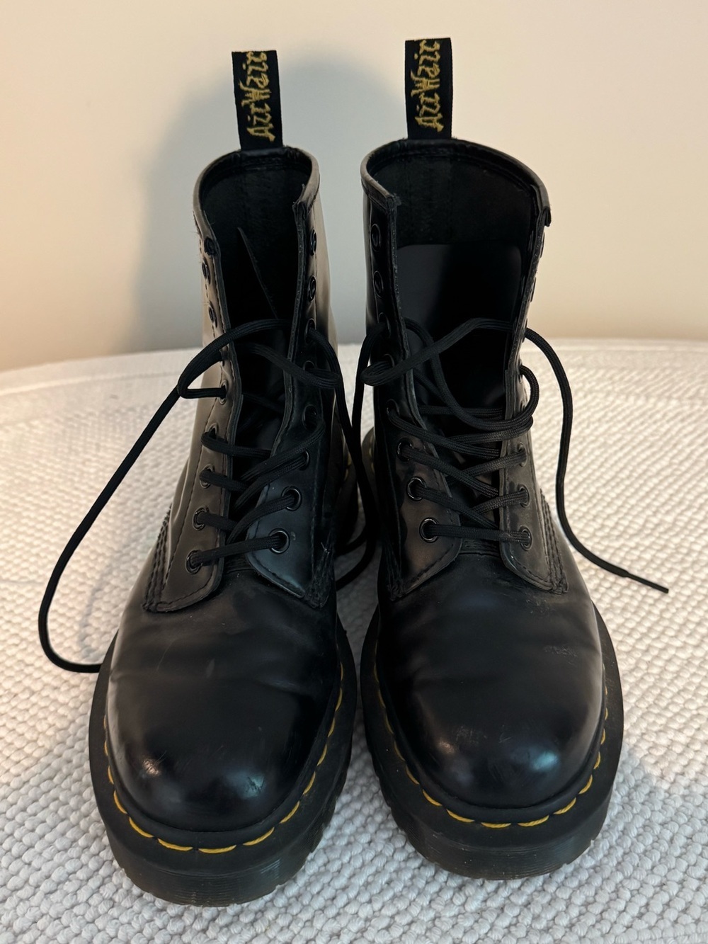 Dr. Martens 1460 Smooth Leather Lace Up Combat Boots Black Women’s US 6